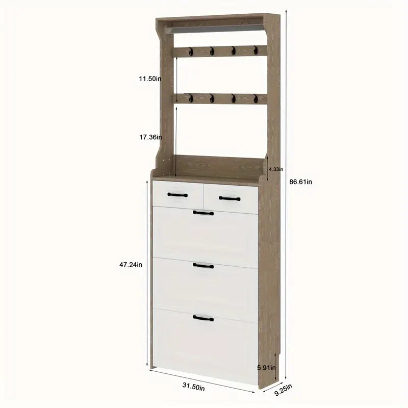 M-👞✨ Elegant and Space-Saving Entrance Shoe Cabinet! ✨👞
