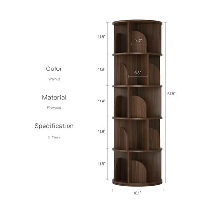 Yowos Rotating Bookshelf 360 Degree Storage Rack