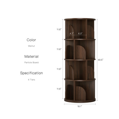 Yowos Rotating Bookshelf 360 Degree Storage Rack