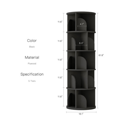 Yowos Rotating Bookshelf 360 Degree Storage Rack