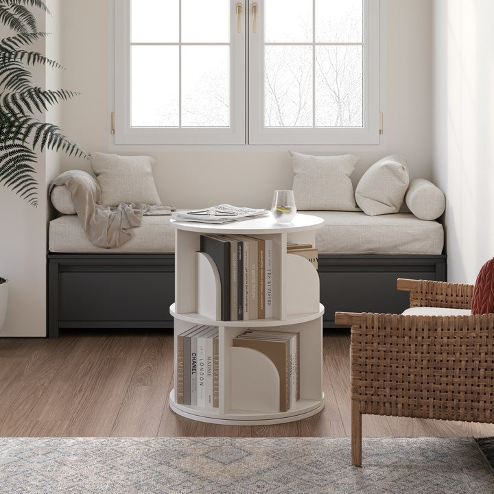 Yowos Rotating Bookshelf 360 Degree Storage Rack