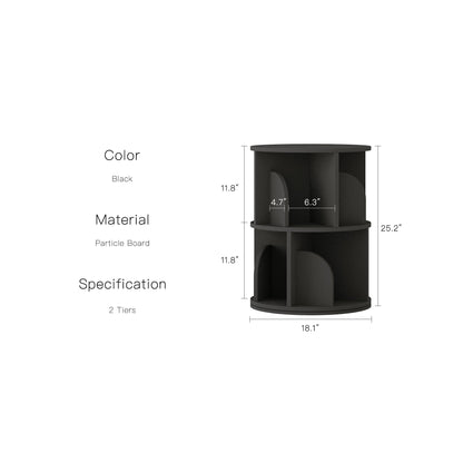 Yowos Rotating Bookshelf 360 Degree Storage Rack