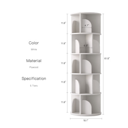 Yowos Rotating Bookshelf 360 Degree Storage Rack