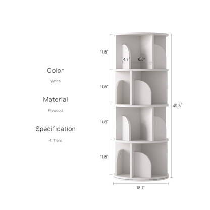 Yowos Rotating Bookshelf 360 Degree Storage Rack