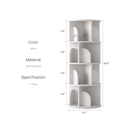 Yowos Rotating Bookshelf 360 Degree Storage Rack