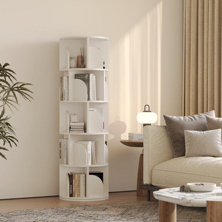 Yowos Rotating Bookshelf 360 Degree Storage Rack