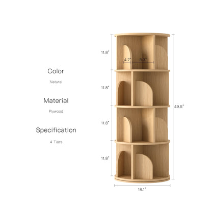 Yowos Rotating Bookshelf 360 Degree Storage Rack