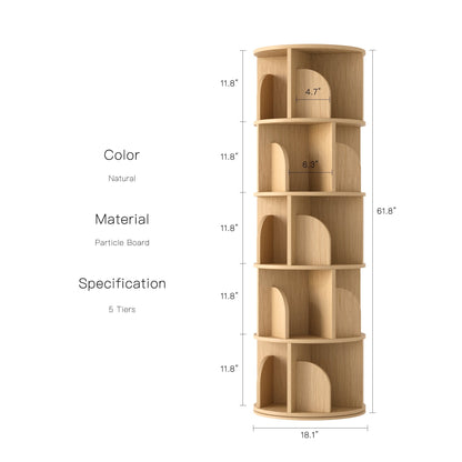 Yowos Rotating Bookshelf 360 Degree Storage Rack